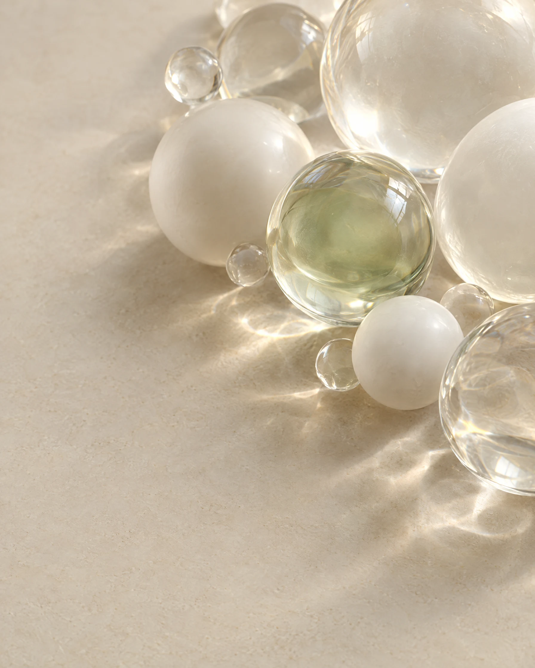 Translucent spheres in warm light